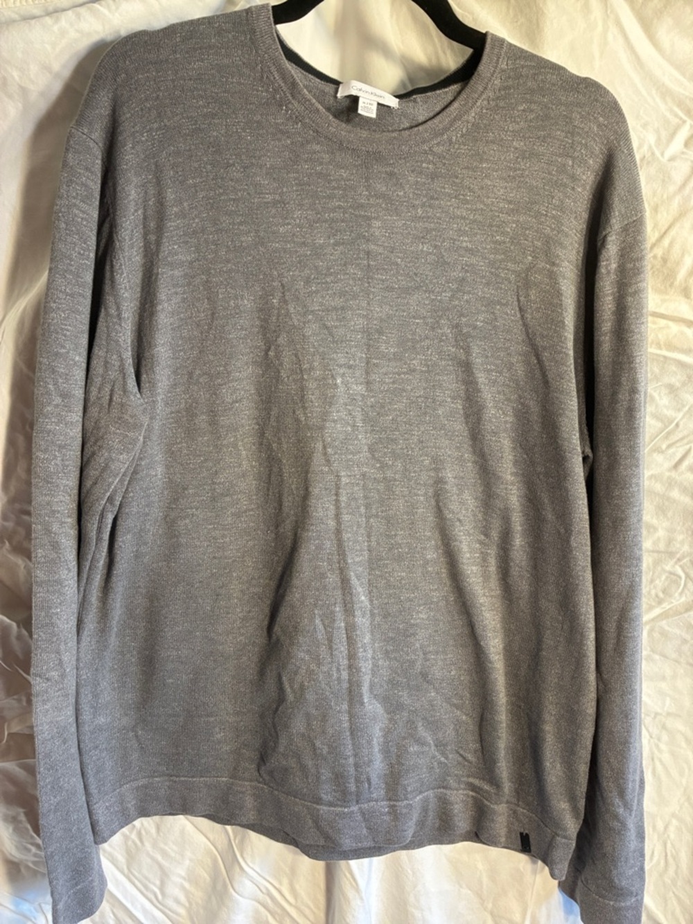 Calvin Klein Men's Heather Gray Crewneck Sweater